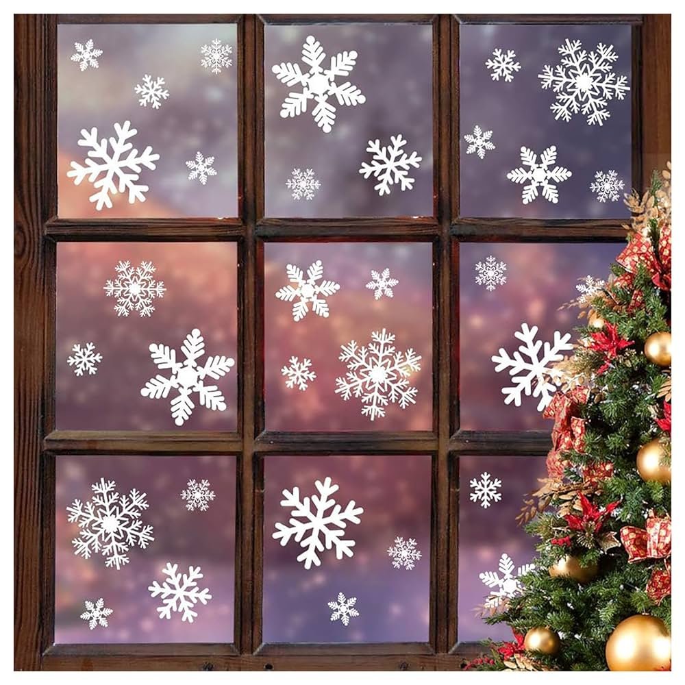 Christmas Snowflake Window Cling Ideas