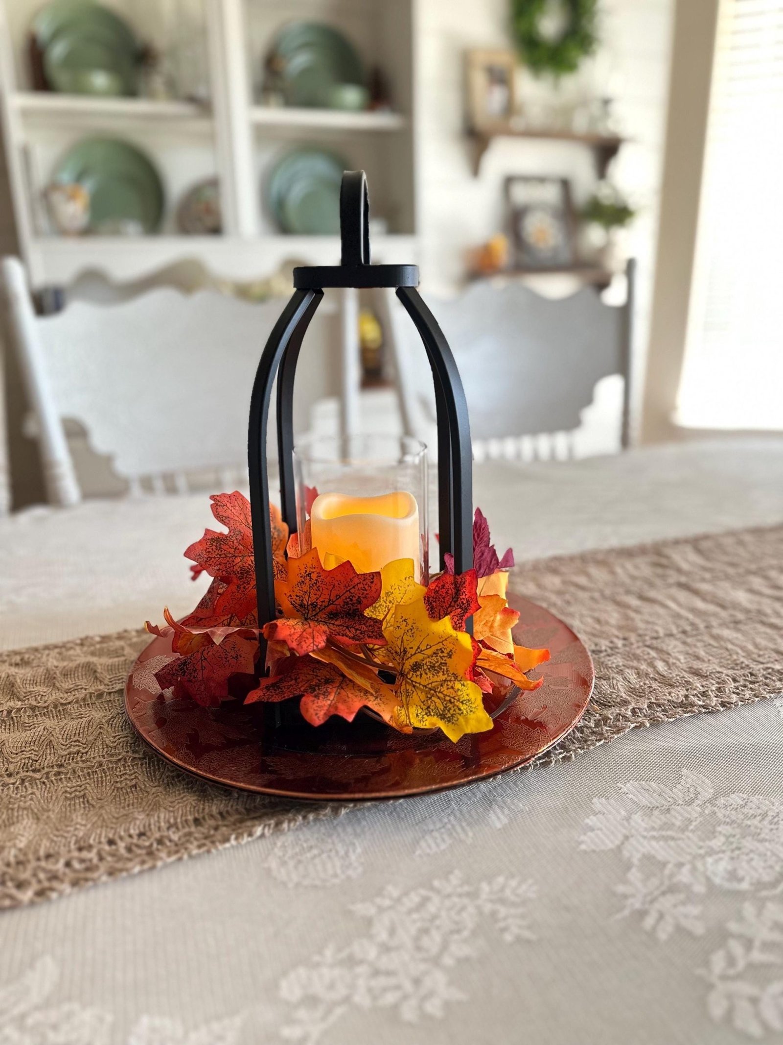 Fall Rustic Lantern Centerpiece