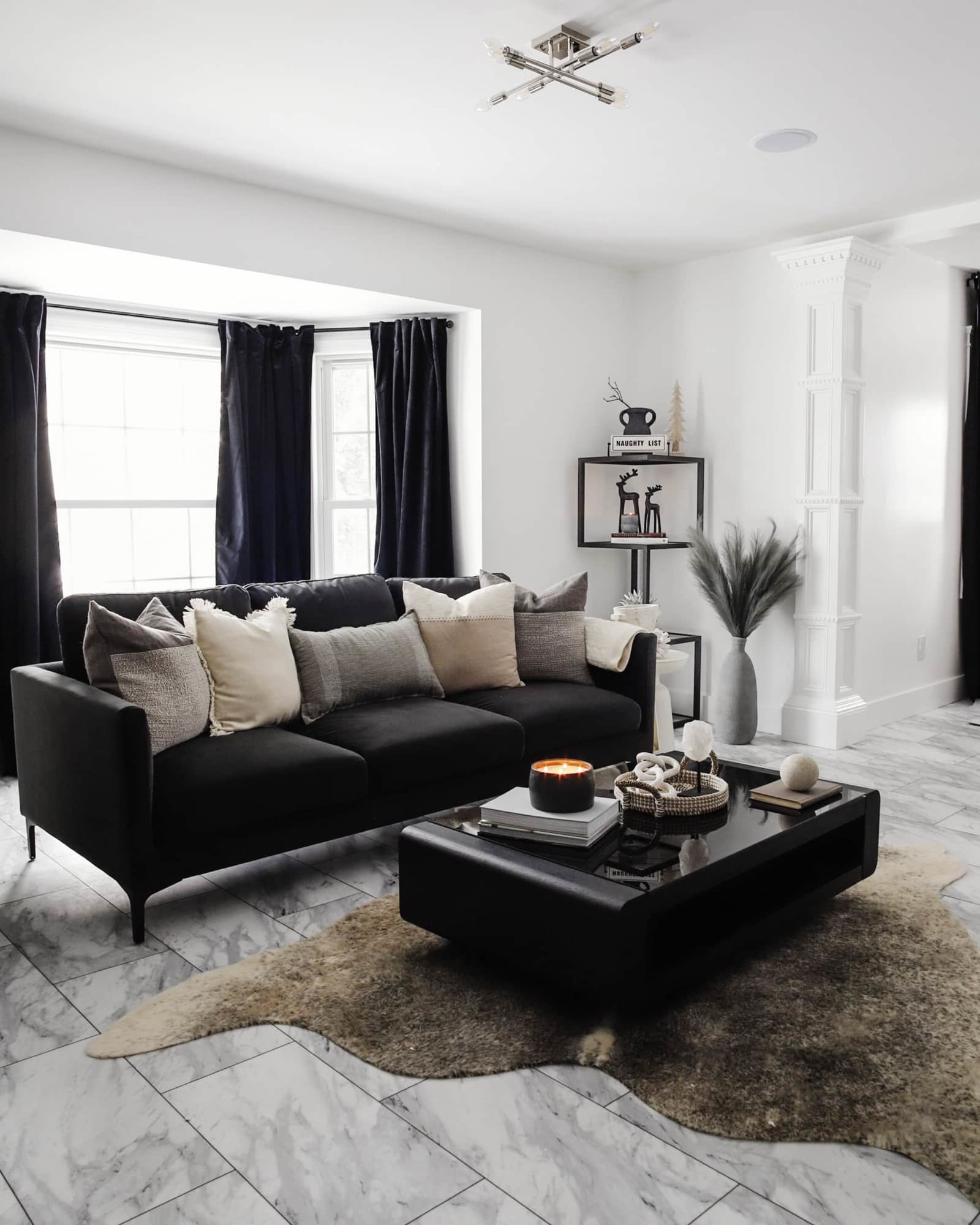 How to Decorate a Black Couch