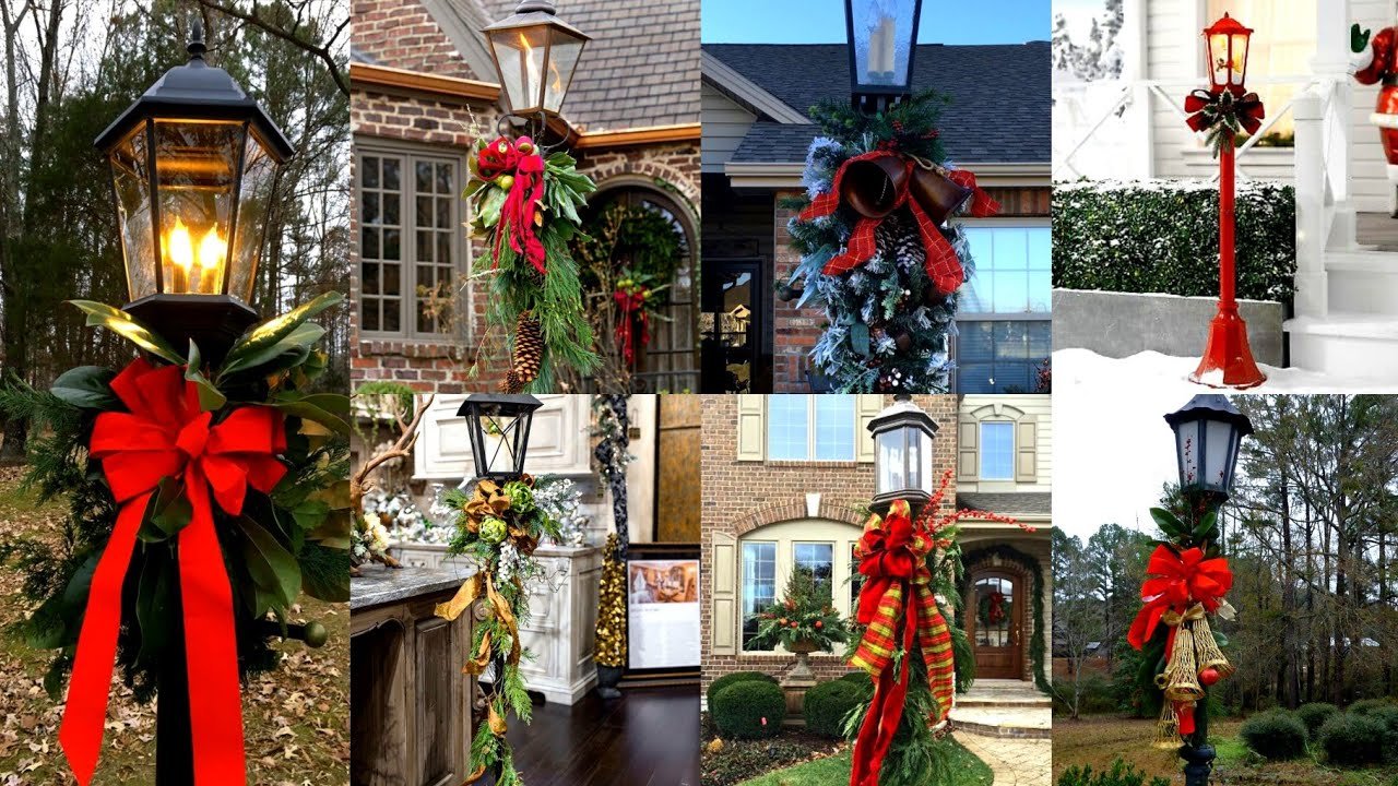 How to Decorate a Lamp Post for Christmas