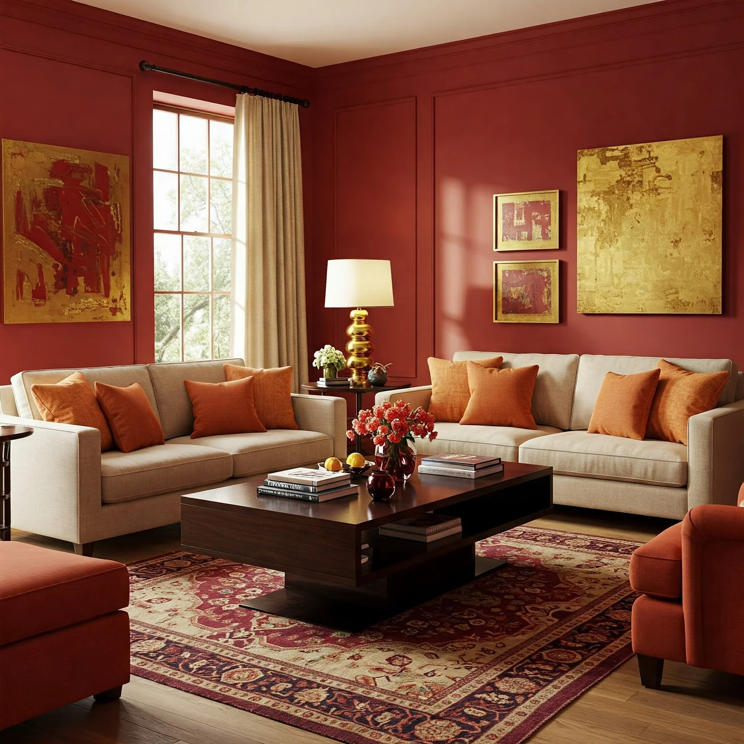 How to Decorate With a Cherry Red Sofa Living Room