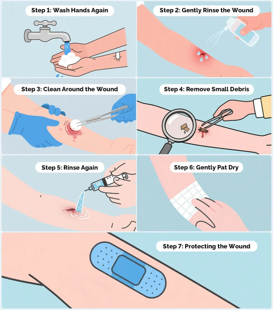 How to Remove Cotton from Wound at Home