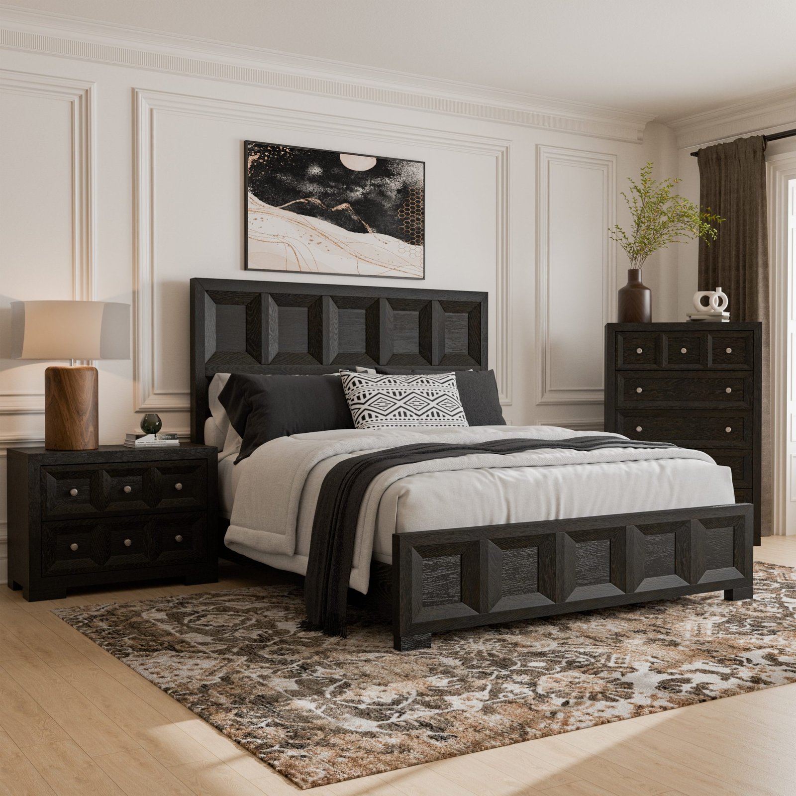 What Color Storage Bench Matches Black Bedroom Set